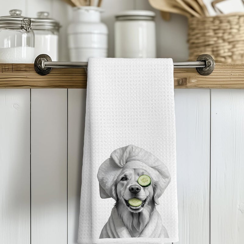 LUKIPOM Funny Golden Retriever Gifts Bathroom Hand Towels, Golden Retriever Gifts for Women, Dog Bathroom Decor,24x16 Inch - Image 3
